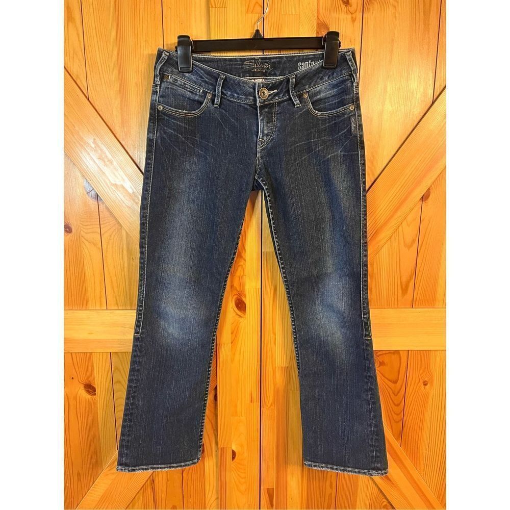 Silver Jeans Womens Santorini Dark Wash Denim Size 27 Straight Fit Cropped (3019 - Picture 1 of 8
